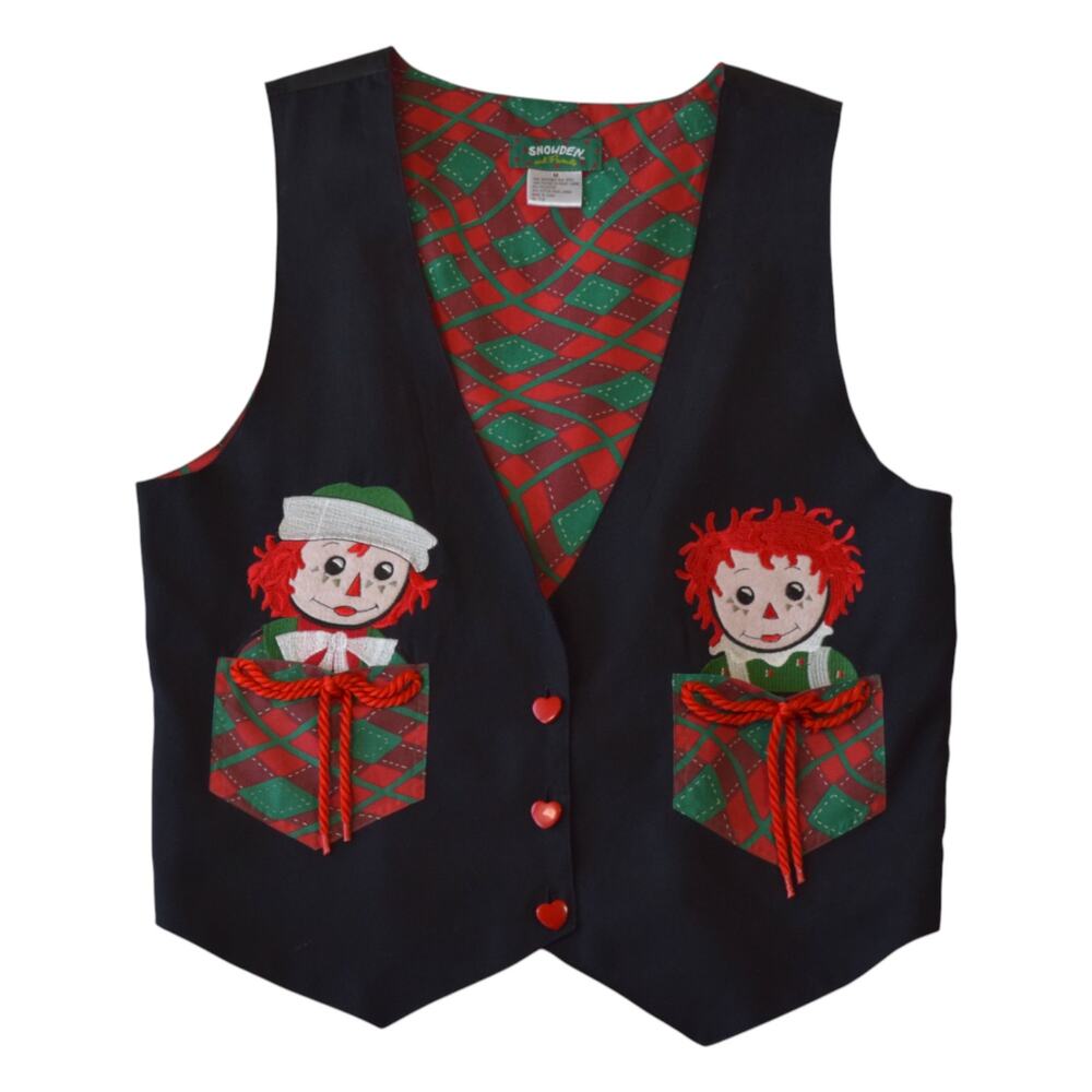 Vintage Christmas Dolls Holiday Vest Size Medium